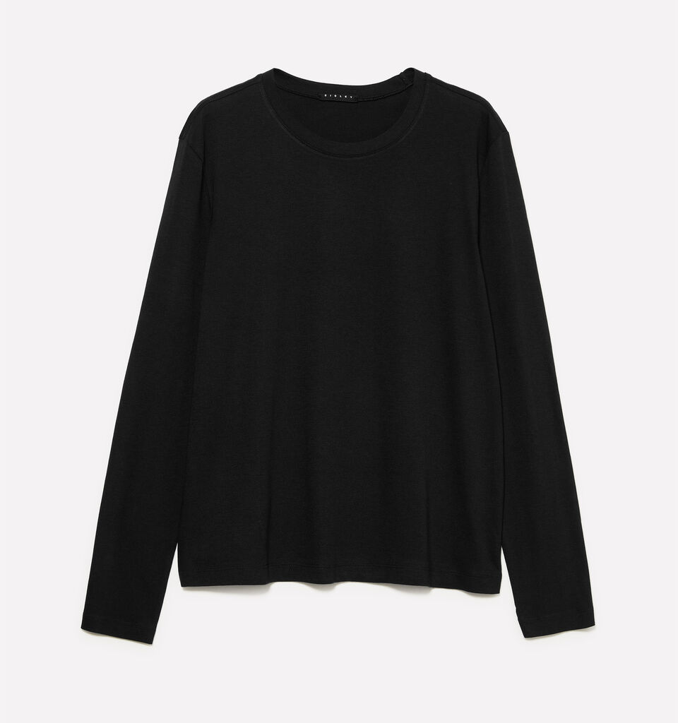 T-shirt nera a maniche lunghe - t-shirt a manica lunga da donna - Nero | Sisley image number 1